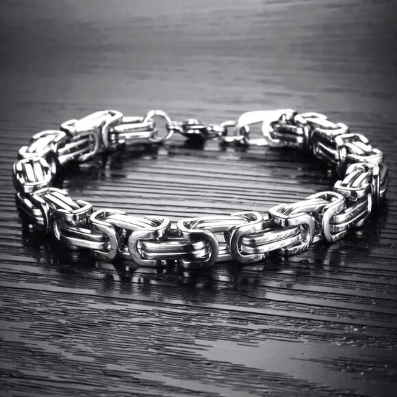 Titanium Steel Bracelet Chain Metal 6MM Unisex Goth Punk Minimalist Rock Street - Picture 2 of 4